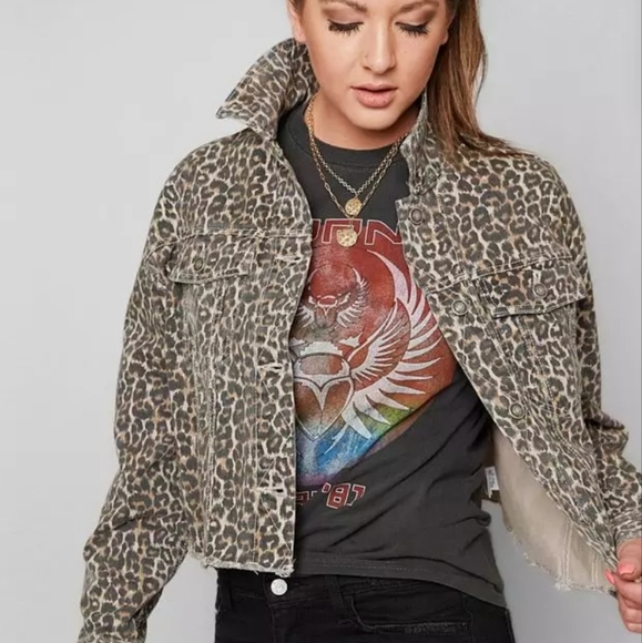 Free People Cheetah Print Denim Jacket - Picture 11 of 16
